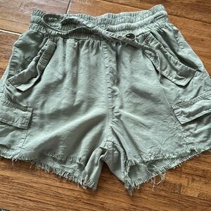 Girls drawstring shorts with pockets.